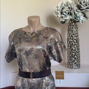 NWT Ellen Tracy belted dress with rhinestones